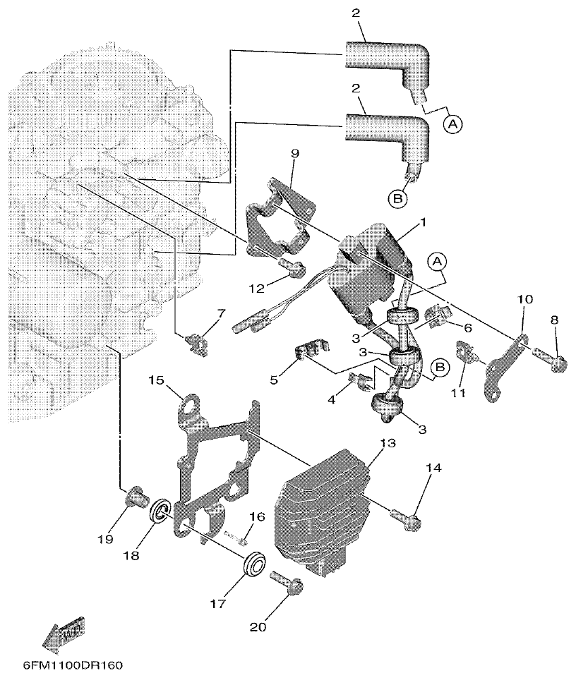 Yamaha F25G ELECTRICAL 2 parts diagram